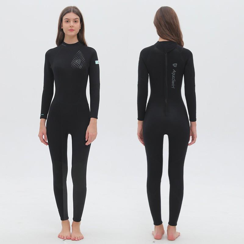 3mm Diving Suit Men Women One-piece Wet Black Long-sleeved Snorkeling Surfing Sunscreen Warm