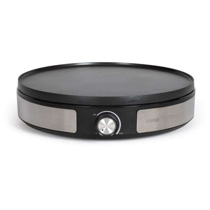 Reversible Crepe Maker - LIVOO - DOP247 - 1500W - Reversible Plate : 1 X Ø33 or 7 X Ø10 Cm - Non-stick - Adjustable Thermostat