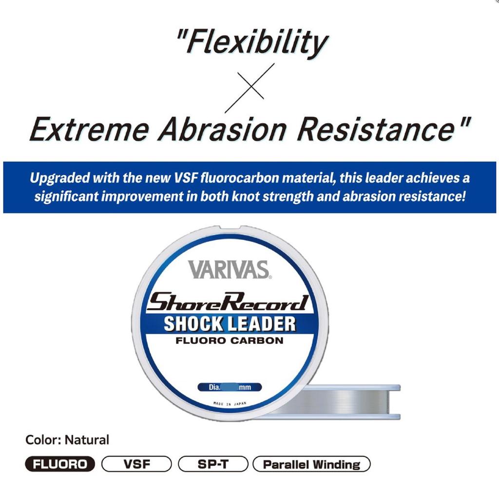 Varivas Fluorocarbon Shore Record Shock Leader Line 30m 22lb (9949)