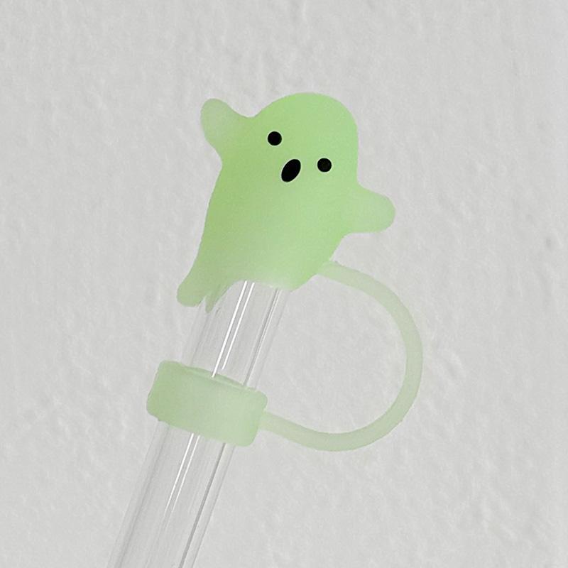 Silicone Ghost Dust Cap for Stanley Halloween Theme Dust-Proof Straw Protector Reusable Straw Cover Water Cup Tumbler Accessory