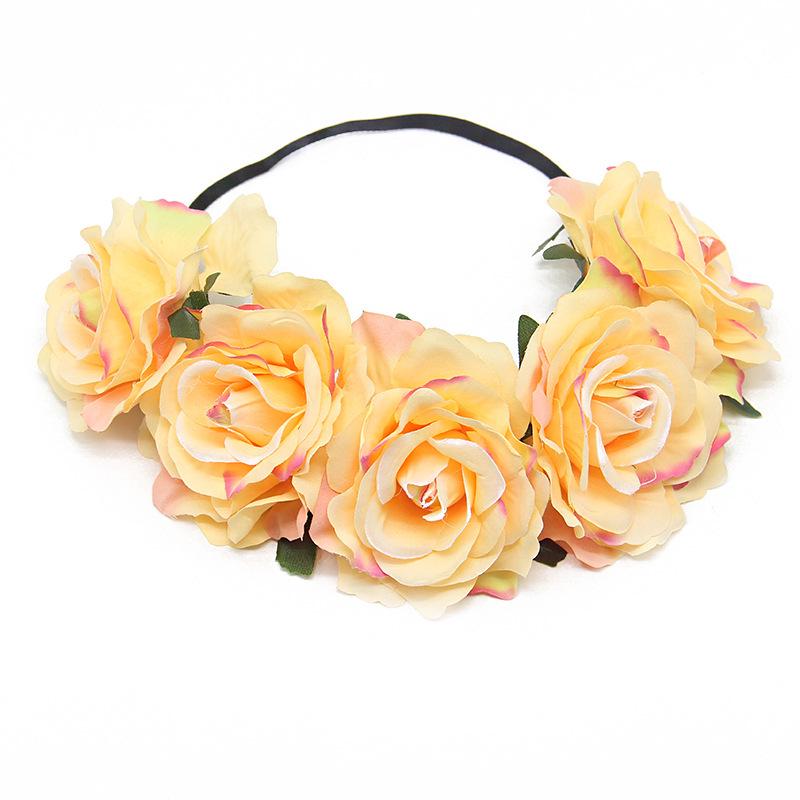 Europäisches & Amerikanisches Braut Urlaubs Rosen Girlande Stirnband für Weihnachten, Karneval, Maskenball