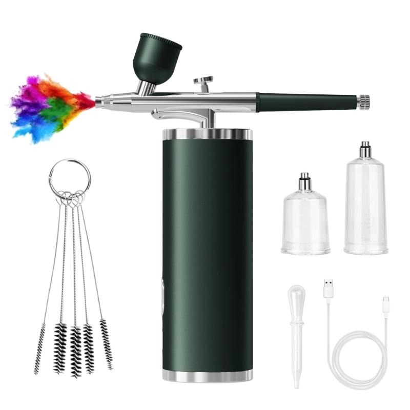 

Ручной увлажнитель для лица Аэрограф с компрессором USB Перезаряжаемый Беспроводной Аэрограф Для Увлажнения Сухой Кожи 1