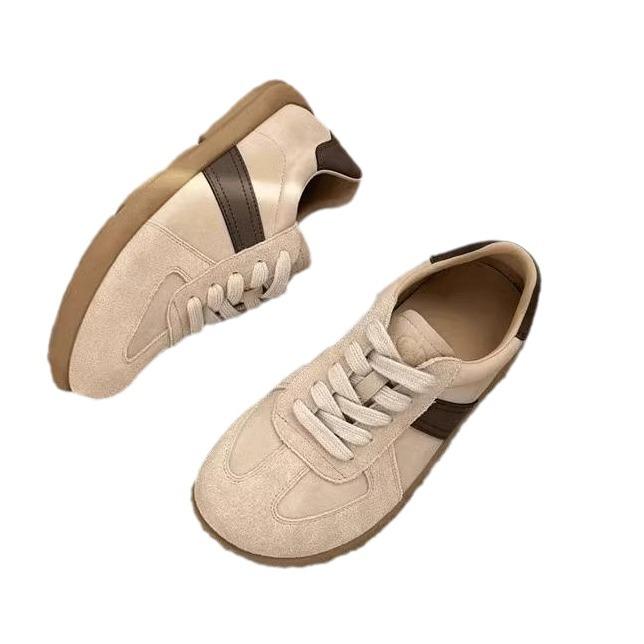 Round Head Doll Head German Training Shoes Women's 2025 Spring and Autumn New Korean Version Flat-soled Forrest Gump Shoes Casual Sports Board Sho