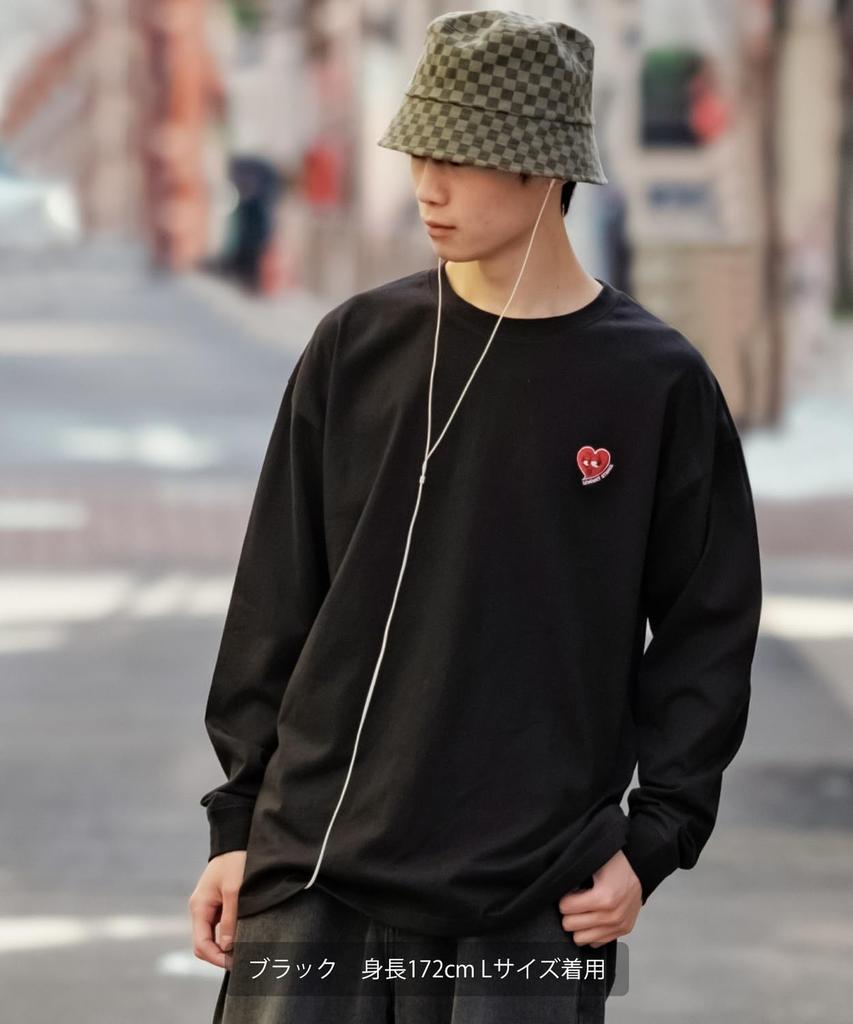 [IMPROVES] [SIDEWAYSTANCE] Embroidered Heart Long Sleeve T-Shirt
