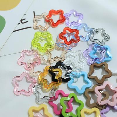 Set of 50 DIY Elegant Hollow Star Pendant Hollow Star Jewelry Making Accessories Acrylic Material for DIY Jewelry Making