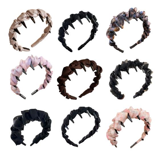 Retro High Skull Imitation Pearl Headband Anti-Slip Design Ribbon Decor Hair Hoop Retro Charm Hair Accessory