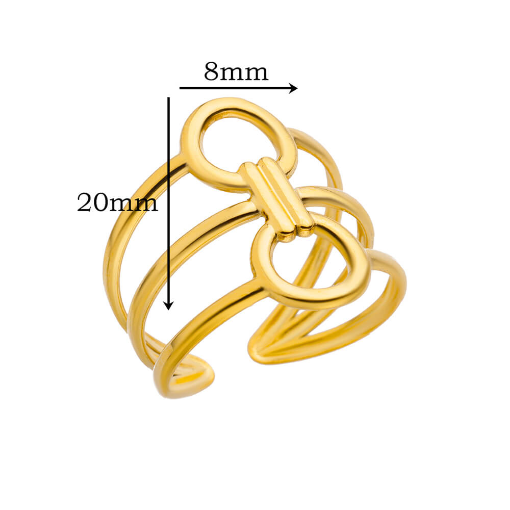 

316L Stainless Steel Ring for Women Gold Color Rings Female Vintage Wedding Jewelry 2024 Trendy Accessories Birthday Gift Anillo open&18K gold