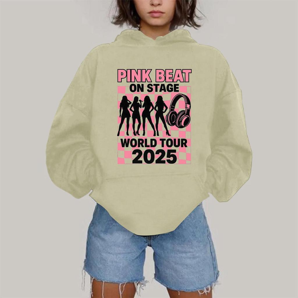 Damen Modisches Lässiges Kapuzen-Langarm-Sweatshirt mit Aufdruck