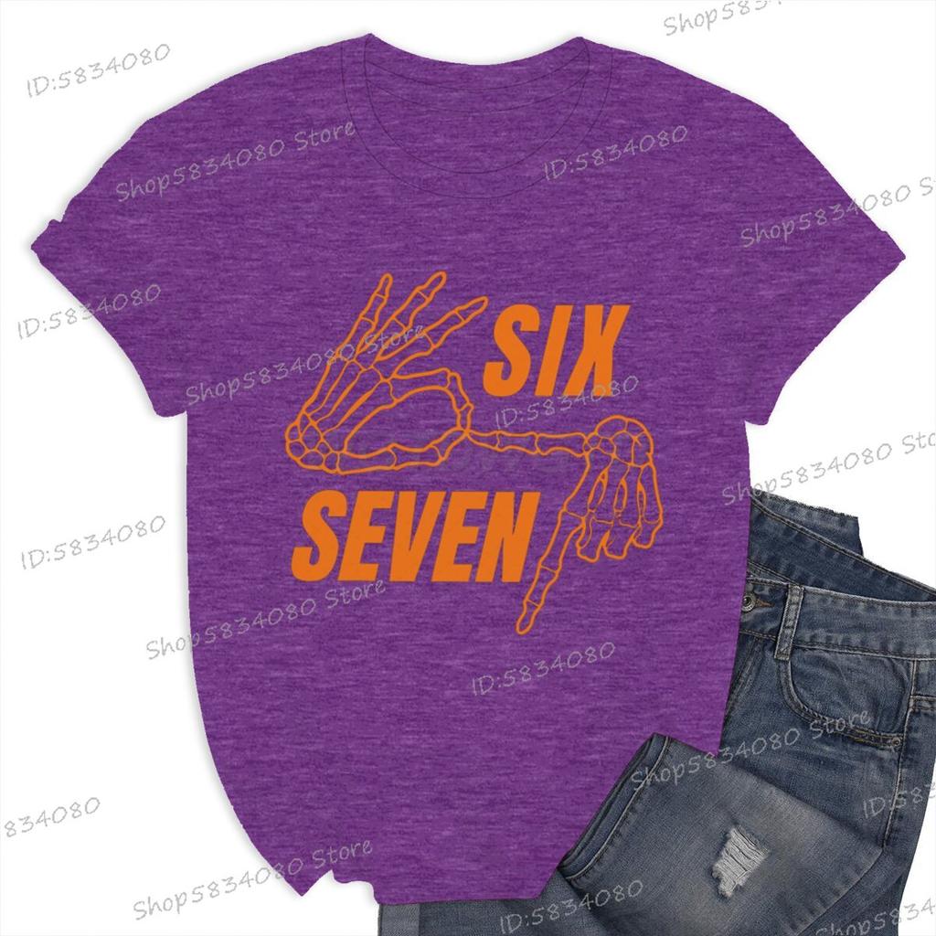 Six Seven Meme Halloween Shirt Funny Gift for Him Her Trend Halloween 6 7 Vintage Tee Unisex Women Internet Humor T Shirt