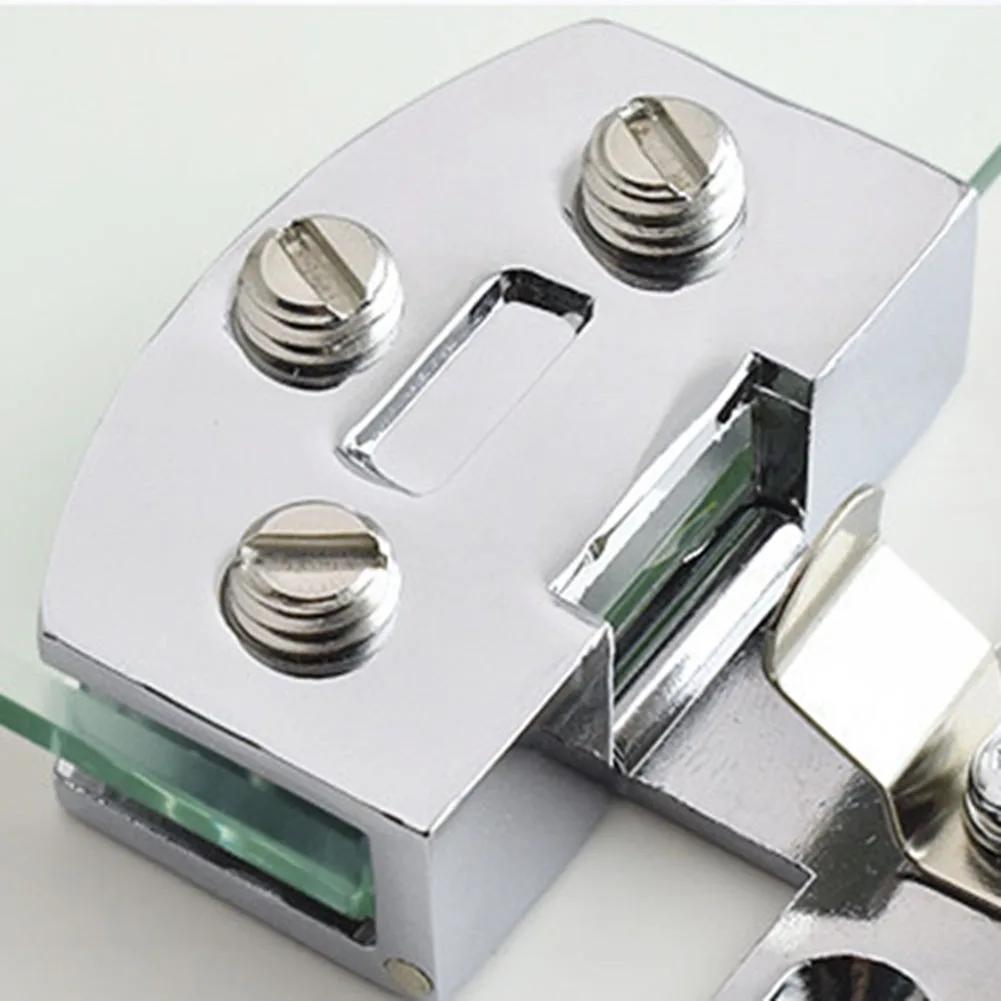 4pcs Glass Door Hinge Adjustable Clamp Inset Door Bathroom Shower Display Cabinet Cupboard Door Hinges Furniture Hardware