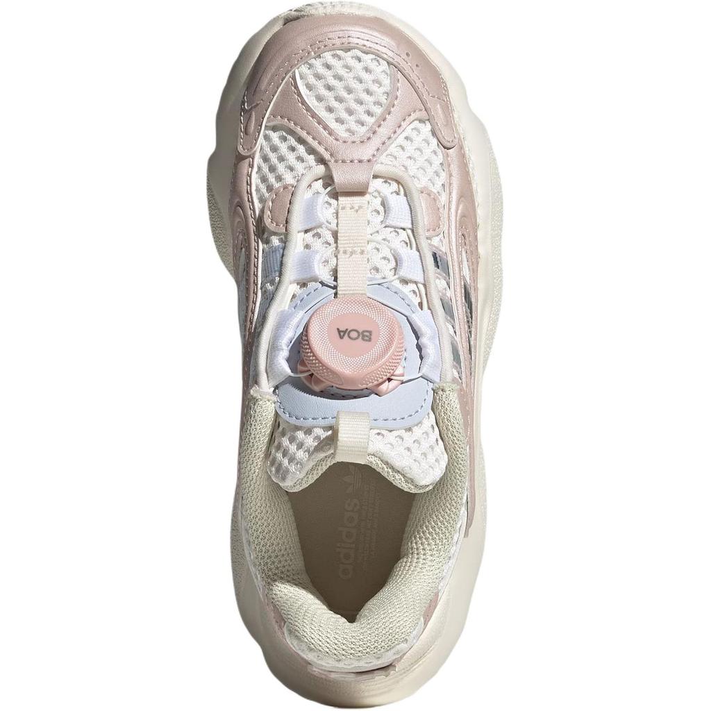 Adidas Originale Ozmillen Boa C Vielseitige Mode Langlebig Low-Top Kinder Freizeitschuhe Kinder Freizeitschuhe Rosa Weiß JS2481