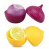 1pc Food Savers, Lemon & Onion Shaped, Multipurpose, Freezer Safe, Flip Top, Hand Wash, Durable plastic storage containers
