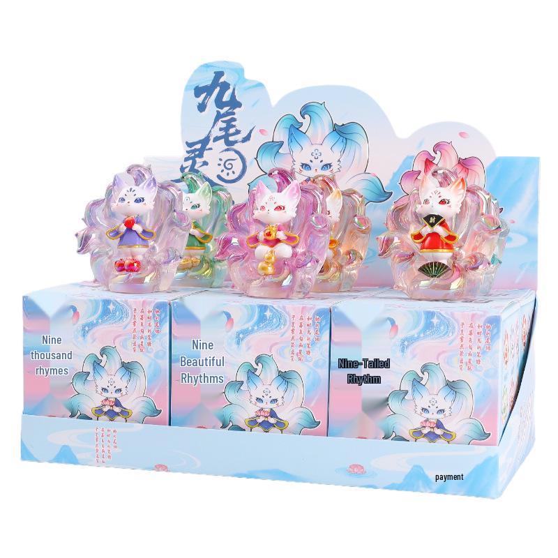 "Poupées Boîte Aveugle Renard à Neuf Queues Tushan - Ornements de Petit Renard Tendance, Cadeau d'Anniversaire Créatif pour Filles"