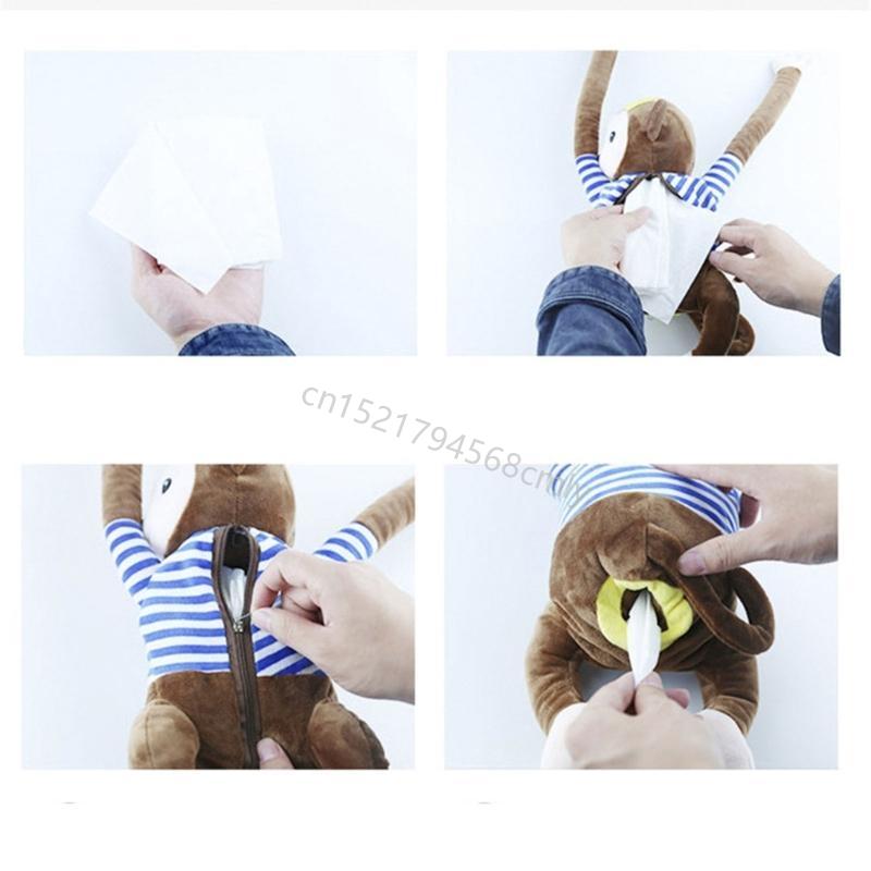 Hanging-Monkey Tissue Holder Napkin-Box Creative-Tissue Box Animal Tissue Paper 6XDE