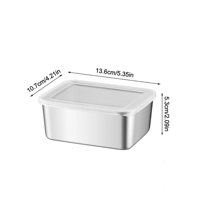 316 Stainless Steel Food Storage Serving Tray Rectangle Sausage Noodles Fruit Dish With Cover Kitchen Organizers Food Container