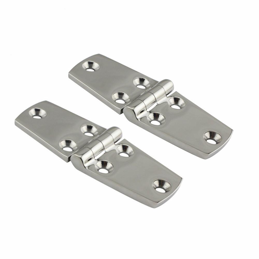 2 Pcs Durable 304 Stainless Steel Boat/ Door Hinge Stamping Cabinet Marine Hardware 76*38*4mm