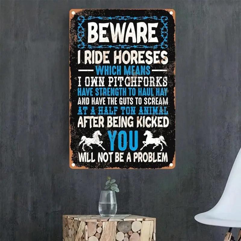 Horse Rider Iron Wall Art Vintage Equestrian Metal Sign Farmhouse Decor