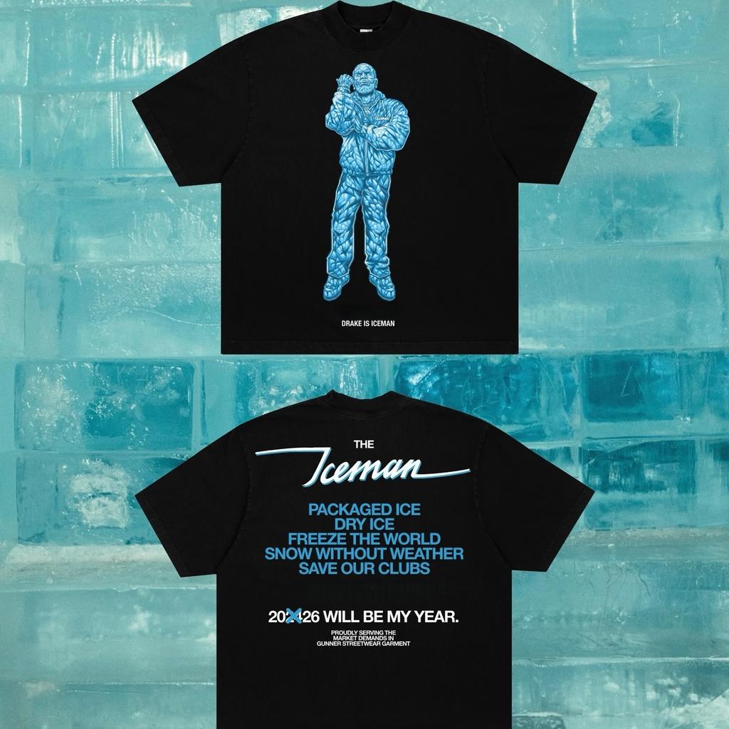 Drake The Iceman T-shirt Vintage Street Engineered Hommes Femmes Oversize Manches Courtes Y2k Coton Manches Courtes Vêtements Féminins Masculins