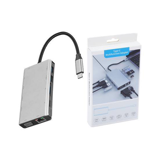 11-in-1 USB C Hub Universal Type-C Adapter Dongle High Speed Mini Docking