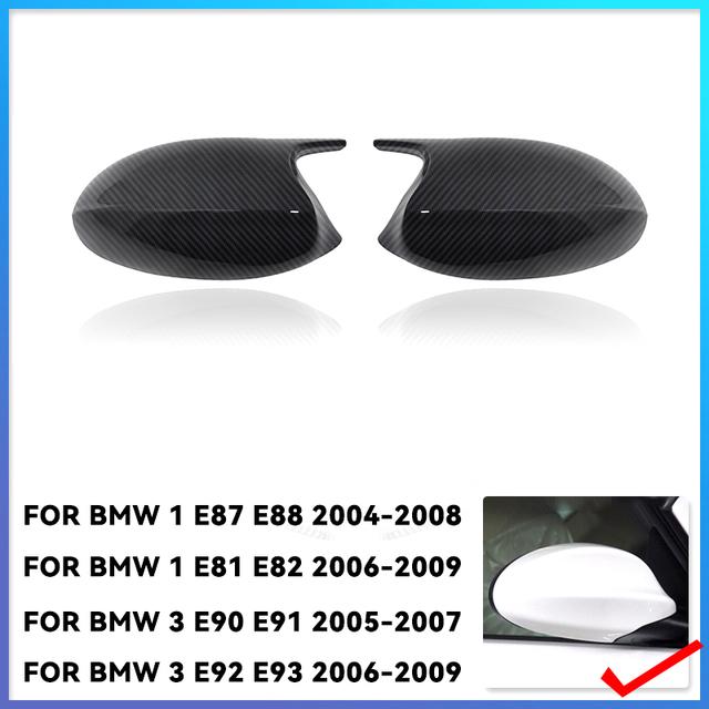 2x Spiegelabdeckung E90 Auto Seitentür Rückspiegel Seitenkappe Für BMW E90 E91 2005-2007 E92 E93 2006-2009 M3 Stil E80 E81 E87