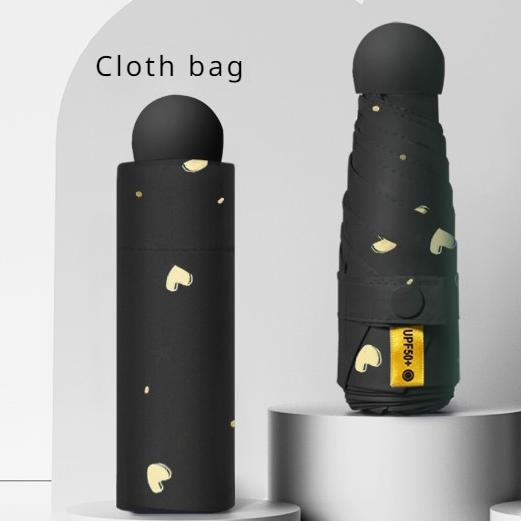 Portable Umbrella Mini Five Fold Umbrella Student Capsule Sun and Rain Dual Use Female Sun Protection and Sunshade Umbrella