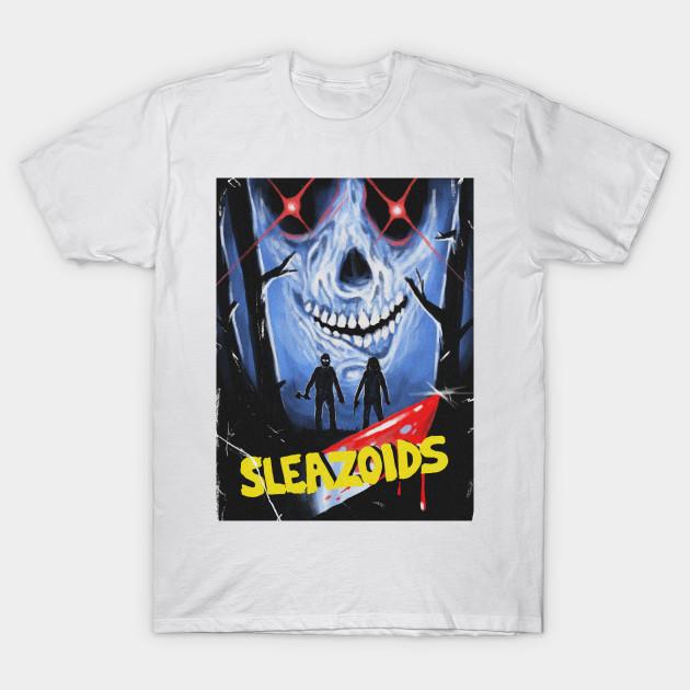 

Men Black Print T-shirt Sleazoids Poster Art No-Cut Transfer Paper Print Cotton Tshirt M