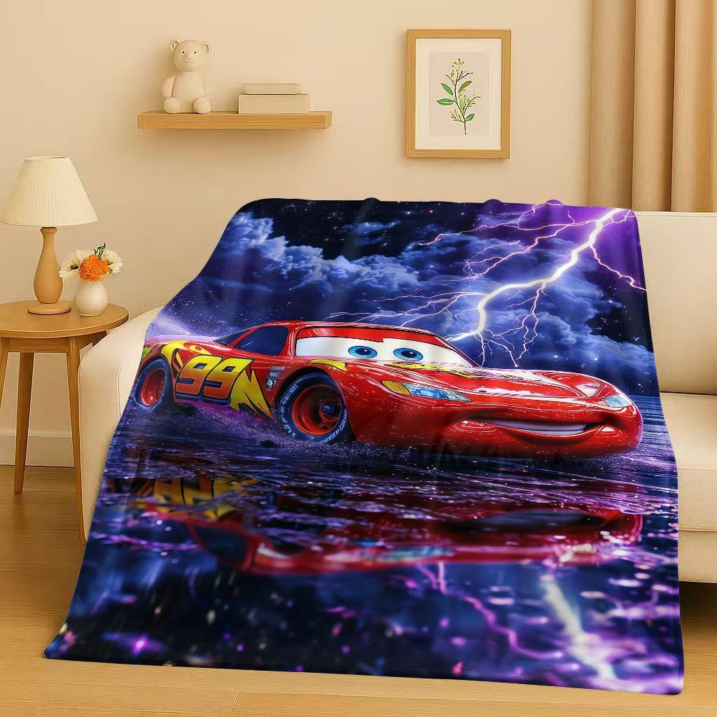 Sanrio Cartoon Cars Lightning McQueen Christmas Gift Flannel Blanket,Ultra Soft Plush Throw for Home Bedroom Bed Sofa Cover Kids
