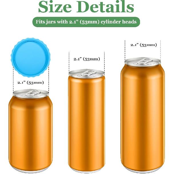 6PCS Beer Can Toppers for Soda, 2.5 Inch Silicone Soda Lids for Cans, Reble Soda Can Lid Topper, Spill Proof Drink Covers Lids, Colorful Cans Saver