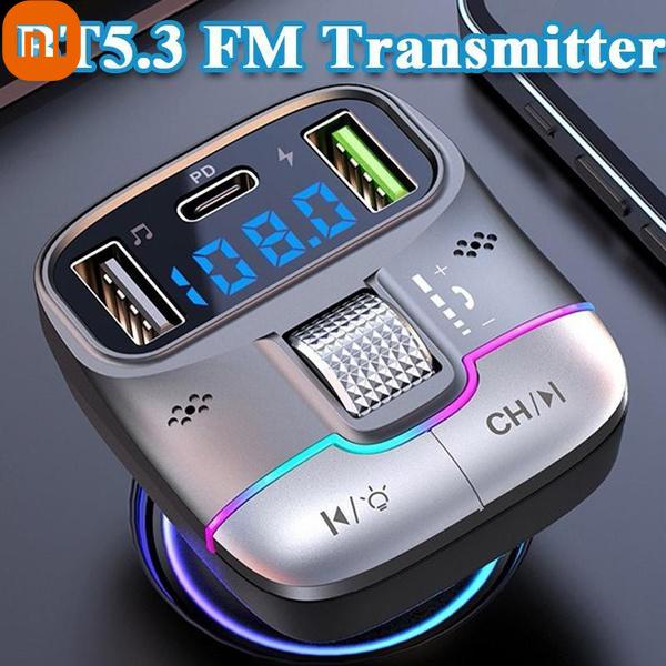 

Автомобильный FM-передатчик Xiaomi с двойным USB-адаптером для автомобильного зарядного устройства с красочной атмосферной подсветкой, поддержкой TF-карты U Disk Play