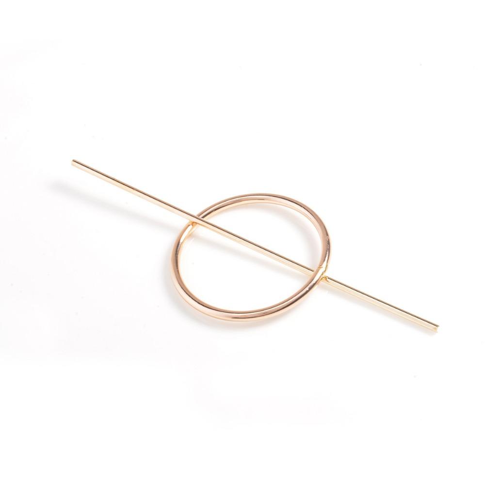 Alloy Geometric Hair Clip Japanese Style Circle Headpiece Casual Hair Accessories For Girls