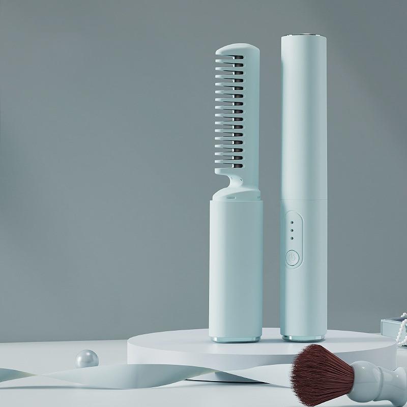 

Wireless lazy comb mini portable USB charging curling iron small curling straight dual-purpose wireless comb зелёный