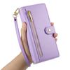 iPhone 16 Pro Flip Case, Wallet Zipper Pocket, Purple