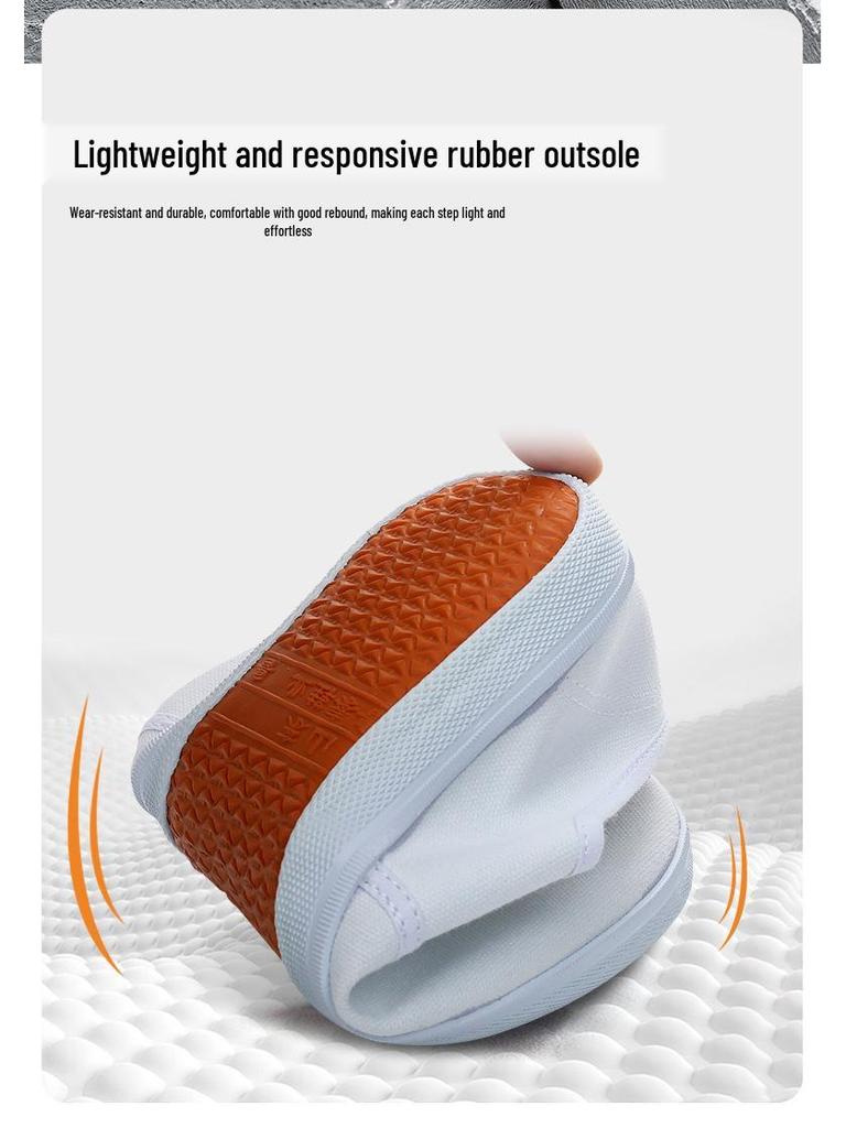 Lutai Frühling und Herbst Lässige Weiße Mesh Canvas Schuhe mit Gummisohle für Damen und Herren.