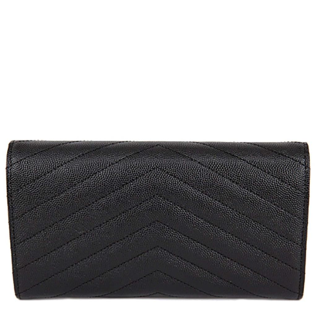 Saint Laurent Gold Hardware Matelassé Women's Long Wallet 372264 BOW01 1000