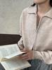 Lu Xi Women's High-End Short Knit Cardigan with Double Zipper & Polo Collar for Autumn