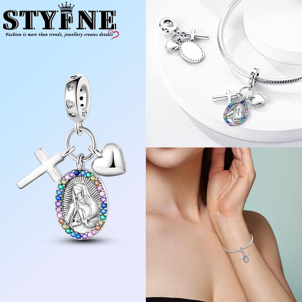 Classic Copper Holy Angel Cross Charms Beads Pendants For Women Fit Original Bracelets Diy Jewelry Gift