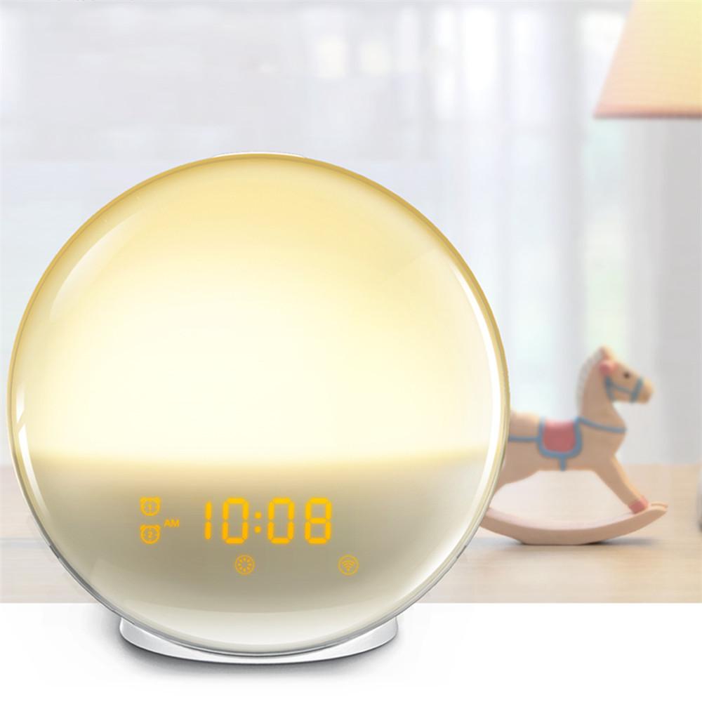Multi-function Alarm Clock with Simulated Dawn, Light Alarm Clock, 7 Sounds, FM Radio, Help To Fall Asleep