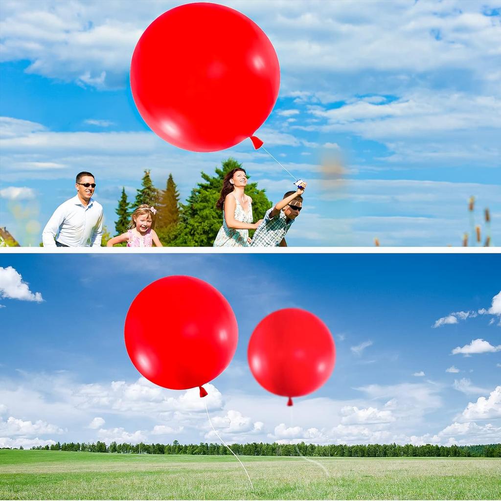 Karenhi 4 Pcs 72 Inch Giant Balloons Big Round Latex Jumbo Balloons Heavy Duty Inflatable Ball for Birthday Bridal Shower Party Decorations, Inflate