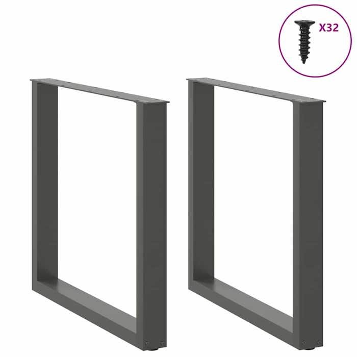 VidaXL U-Shaped Dining Table Legs 2 Pieces Anthracite 90 X (72-73) Cm Steel 4013194