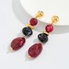 Vintage Style CCB Pendant Dangle Earrings Irregular Design Drop Ear Jewelry  For Ladies