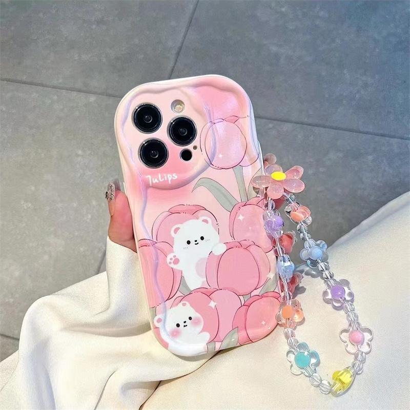 Colorful Flower Wrist Strap Case For Motorola Moto Edge 50 Fusion Pro Ultra G84 G14 G75 G35 G05 G15 G22 G30 G24 G54 G34 E22 G35