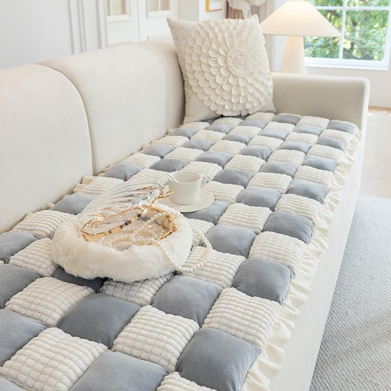 Korean Hand-Spliced Steamed Bread Cushion Sofa Cushion  New Non-Slip Seat Cushion Simple Modern Bay Window Cushion Cover Cloth