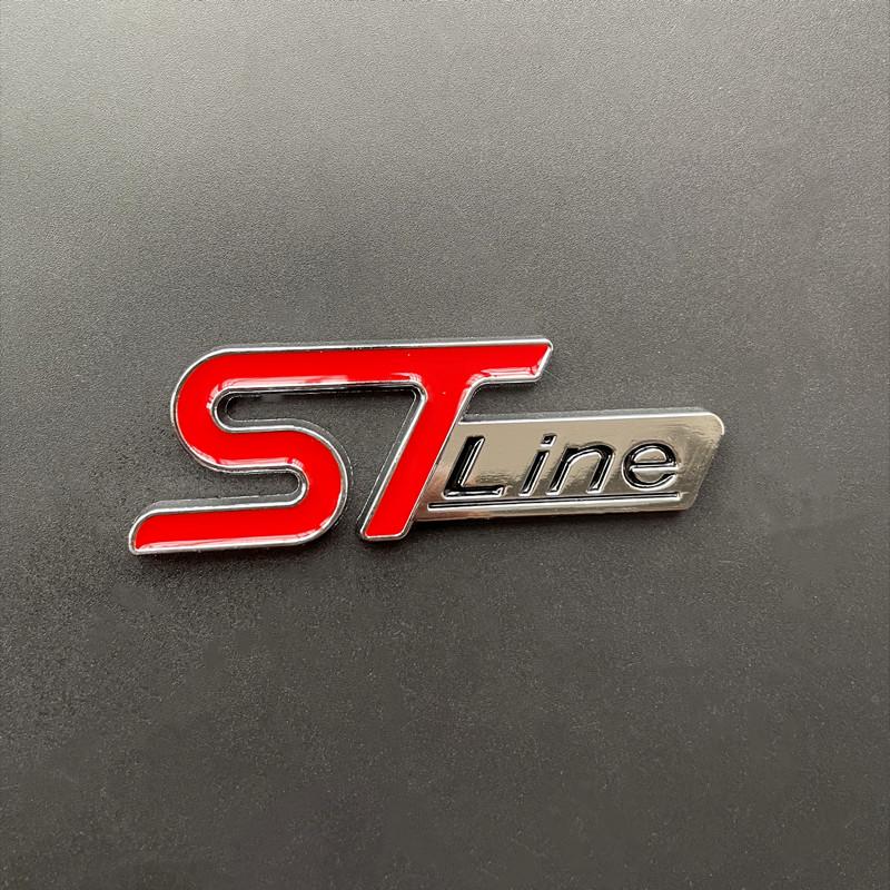 3D Metal Logo ST Line Emblem Car Trunk Badge For Ford Edge Puma Kuga Mondeo Fiesta Ecosport Focus ST Line Sticker Accessories