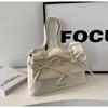 Women Bowknot Pu Shoulder Bag Large Capacity Bag With Adjustable Shoulder Strap Shopping Bag Stylish Fashion Solid Color Handbag