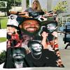 Rapper Drake Coperte Stampate 3D Calda Coperta in Flanella Morbida e Accogliente Coperte da Viaggio Fodere per Letto Regalo di Compleanno