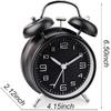 Analog Alarm Clock,4 inches Twin Bell Alarm Clock with Night Light,Battery Operated, Loud Alarm Clock for Heavy Sleepers