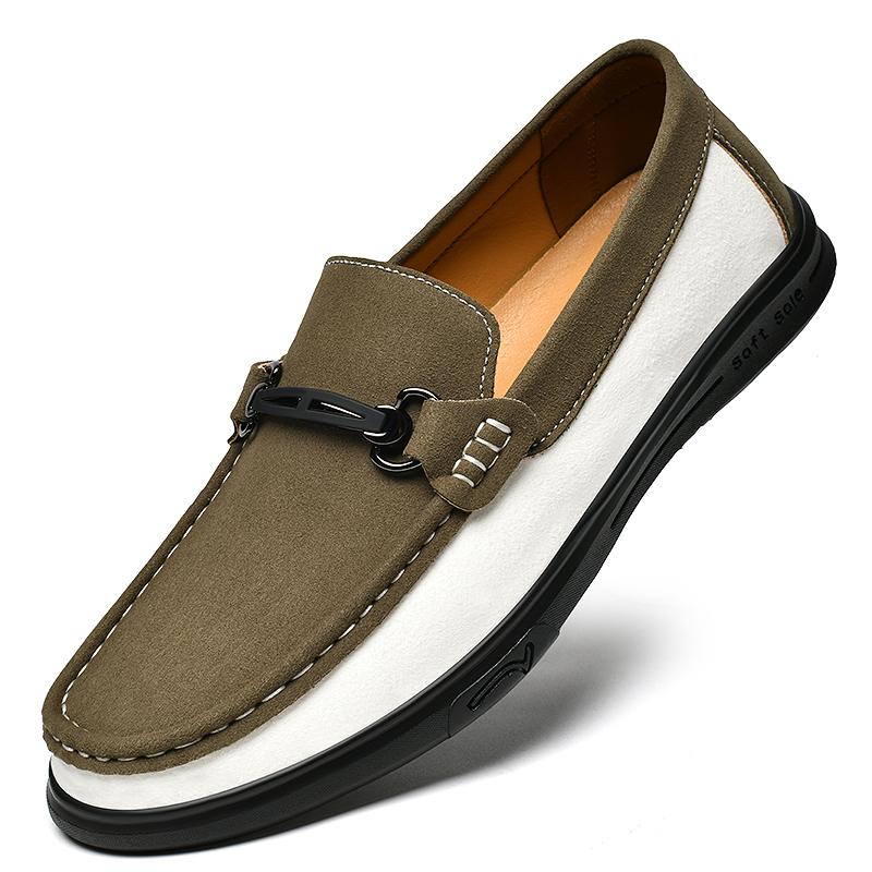 Fashion Luxury Brand Men's Comfortable Soft Soled Casual Leather Bean Shoes Spring New Men's Breathable and Non Slip Outdoor Loafers