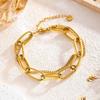 Titanium Steel Chain Double Bracelet Female Jewelry Colorfast Bracelet Accessories