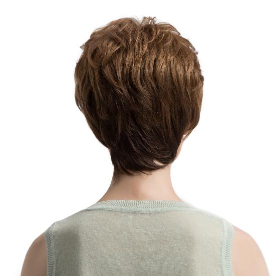Parrucche piene di capelli ricci corti marroni moda donna regalo affascinante