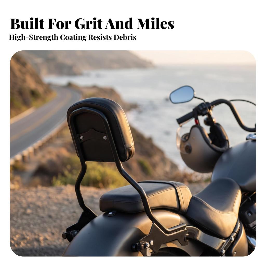 Motorcycle Backrest with Pad Sturdy Passenger Metal Frame